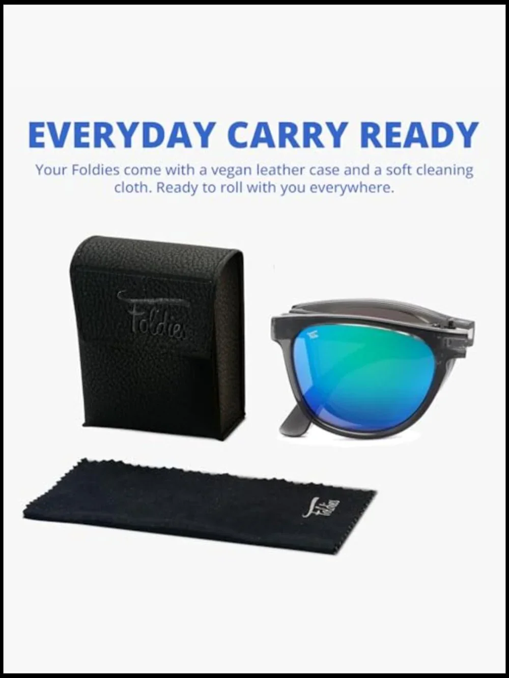 Foldable Polarized Sunglasses with UV400 Protection Folding Case